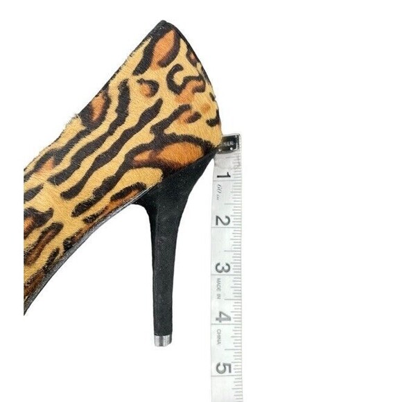 STUART WEITZMAN V Vamp Fur Leopard Platform Heels Vintage Wild Sexy 80s 1980 9.5 - Picture 11 of 12
